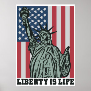 Poster patriotique - Statue de la Liberté - Drapea