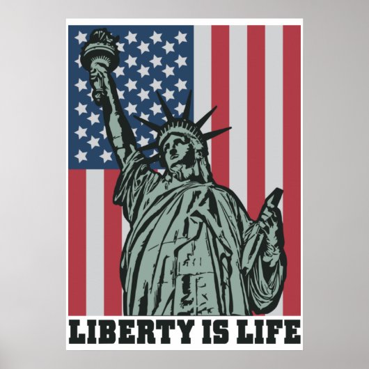 Poster patriotique - Statue de la Liberté - Drapea (Devant)