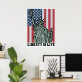 Poster patriotique - Statue de la Liberté - Drapea (Bureau à domicile)