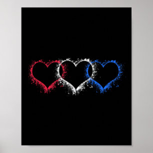 Poster Patriotique Usa American Hearts Forces Armées 4ème