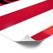 Poster Patriotique USA Coeurs drapeau avec texte calligra (Coin)