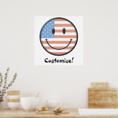 Poster Patriotique USA Drapeau imprimé (Cuisine)
