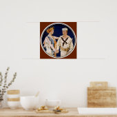 Poster Patriotisme vintage, Lady Liberty avec Marine Seam (Cuisine)