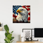 Poster patriottisch Eagle (Thuiskantoor)
