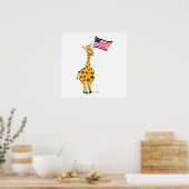 Poster patriottische Giraffe (Keuken)