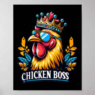 Poster Patron Poulet Avec Couronne
