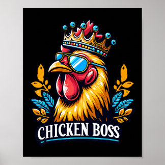 Poster Patron Poulet Avec Couronne