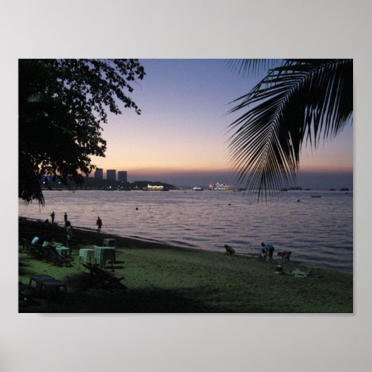 Poster Pattaya Beach Sunset ... Chonburi, Thaïlande (Devant)