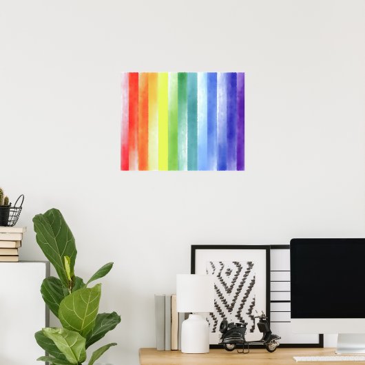 Poster Pattern de Vertical Rainbow | (Bureau à domicile)