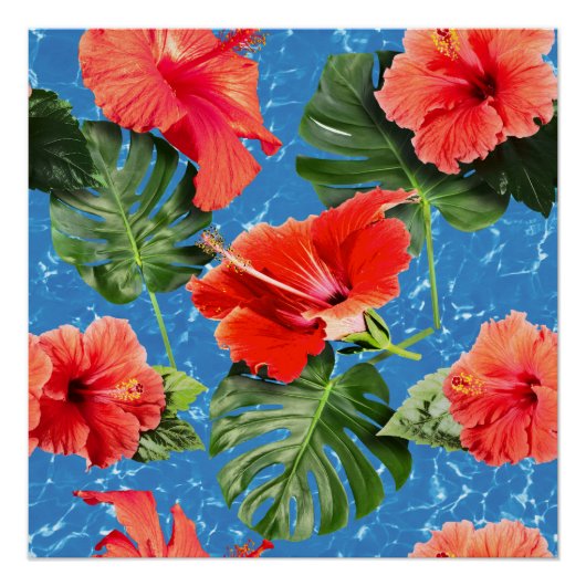 Poster pattern of tropical flowerwers (Devant)