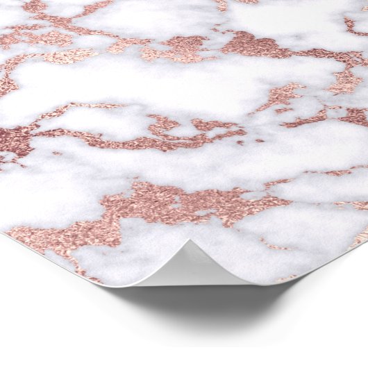 Poster Patterns de Chic Rose Gold White Marble Stone (Coin)