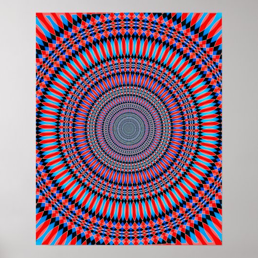 Poster Patters radiaux hypnotiques (Devant)