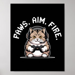 Poster Pattes Visent Feu Félin Chat Joueur Respawning Hom
