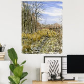 Poster "Pâturage au début de mars" aquarelle paysage (Bureau à domicile)