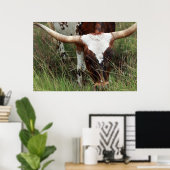 Poster Pâturage Longhorn (Bureau à domicile)
