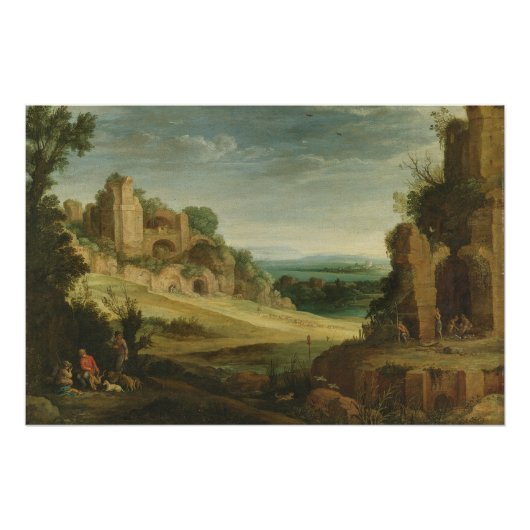 Poster Paul Bril Paysage avec fête de chasse (Devant)