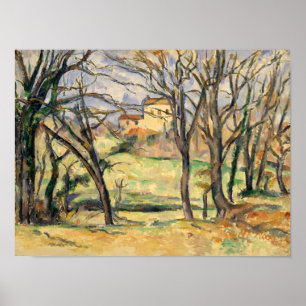 Poster Paul Cezanne   Arbres et maisons près du Jas de Bo