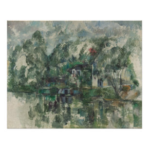 Poster Paul Cezanne   au bord de l'eau, C. 1890 (huile o