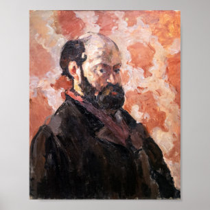 Poster Paul Cezanne - Autoportrait avec fond rose