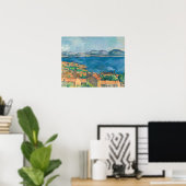 Poster Paul Cezanne - Baie de Marseille, vue d'Estaque (Bureau à domicile)