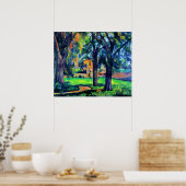 Poster Paul Cezanne - Chestnut Tree and Farm, (Cuisine)