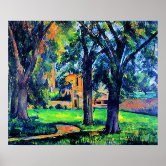 Poster Paul Cezanne - Chestnut Tree and Farm, (Devant)