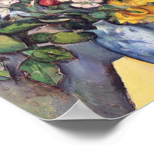Poster Paul Cezanne - Fleurs de la vie morte dans un vase (Coin)