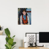 Poster Paul Cezanne - Garçon au gilet rouge (Bureau à domicile)