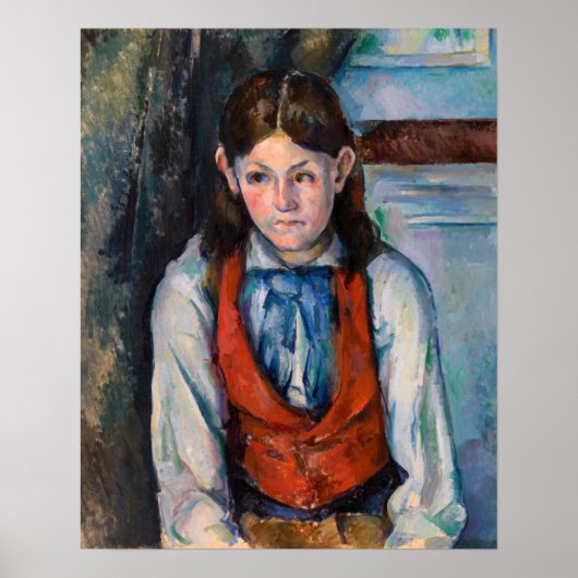 Poster Paul Cezanne - Garçon au gilet rouge (Devant)
