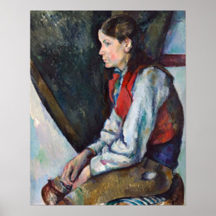 Poster Paul Cezanne - Garçon dans la veste rouge