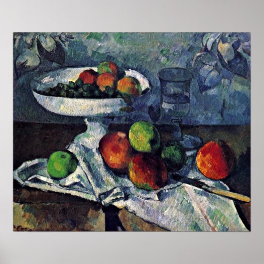 Poster Paul Cezanne - La vie morte au bol de fruits (Devant)