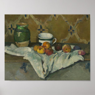Poster Paul Cezanne - La vie morte avec Jar, Cup et Apple