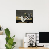 Poster Paul Cezanne - La vie morte avec Kettle (Bureau à domicile)