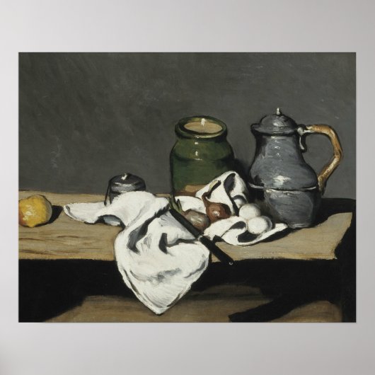 Poster Paul Cezanne - La vie morte avec Kettle (Devant)
