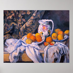 Poster Paul Cezanne - La vie morte avec un rideau