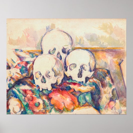 Poster Paul Cezanne - Les Trois Crânes Aquarelle (Devant)