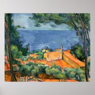 Poster Paul Cezanne - L'Estaque aux toits rouges