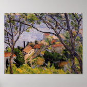 Poster Paul Cezanne-L'Estaque. Vue à travers les arbres (Devant)