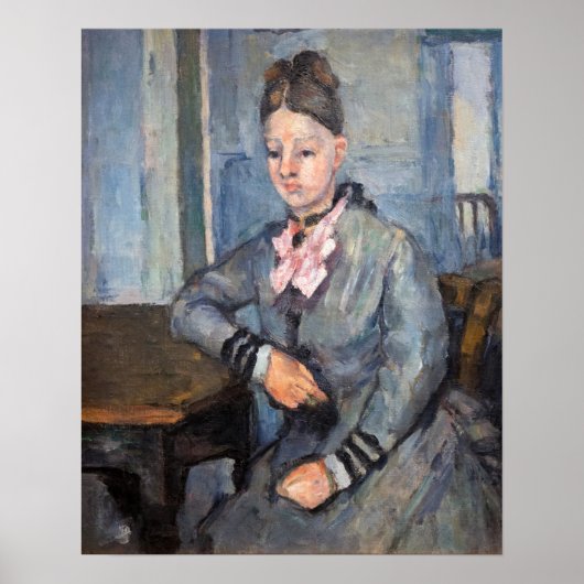 Poster Paul Cezanne - Madame Cezanne appuyée sur une tabl (Devant)