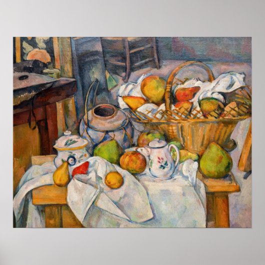 Poster Paul Cezanne - Nature morte avec panier (Devant)