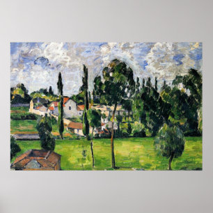 Poster Paul Cezanne - Paysage avec ligne d'eau,