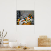 Poster Paul Cezanne - Rideau, bol de jug et de fruits (Cuisine)