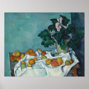Poster Paul Cezanne   Vie morte avec des pommes et un pot