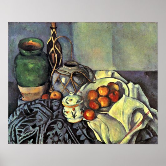 Poster Paul Cezanne - Vie morte avec pommes (Devant)