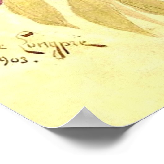 Poster Paul de Longpre Fleurs et abeilles violette (Coin)