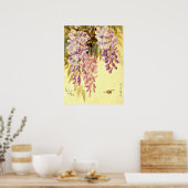Poster Paul de Longpre Fleurs et abeilles violette (Cuisine)