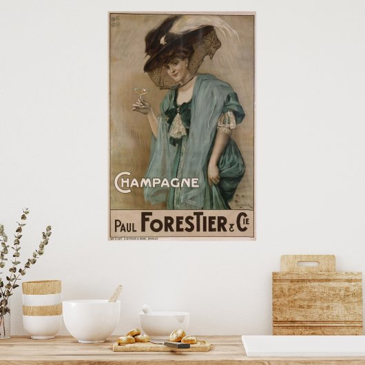 Poster Paul Forestier Champagne Ajouter (Cuisine)