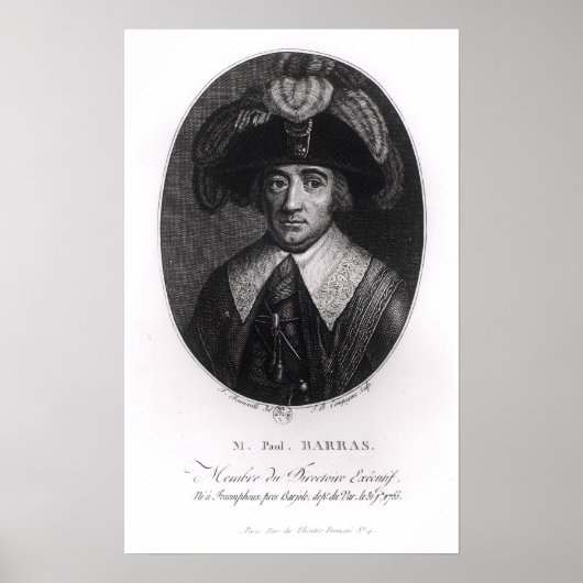 Poster Paul Francois Jean Nicolas Vicomte de Barras (Devant)