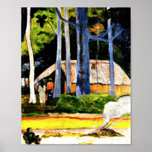 Poster Paul Gaugin - Cabine sous les arbres