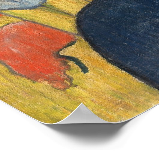 Poster Paul Gauguin - Autoportrait avec Christ Jaune (Coin)